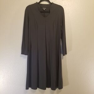 J. Jill Wearever MP Petite Black Dress Long Sleeve Pleated Classic Career Office